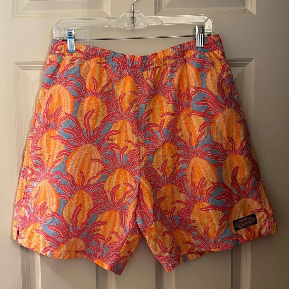 Vineyard Vines Men’s Swim Trunks in Neon Print, Size M